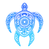 Blaues Mandala-Schildkrötenmuster