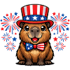 Capybara Wasserschwein Patriot Independence Day