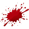 Roter Farbsplash - Blutfleck auf T-Shirt