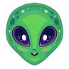 Cute Kawaii Bright-Eyed Alien