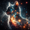 Katze Doppeltbelichtung Universum