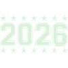 2026 Retro Blockschrift mit Sternen