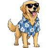 Sonnenhund im Hawaiian-Shirt