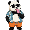 Panda Strand mit Eis