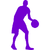 Neon Purple Basketball Silhouette