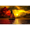 Segelboot im Sonnenuntergang