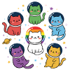 Pride Month LGBTQ - Rainbow Space Cats