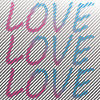 Gradient Love lettering on stripes