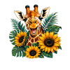Giraffe im Sonnenblumenzauber