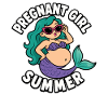 Fille enceinte, été, plage, sirène,