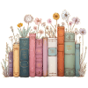 Livres avec des fleurs