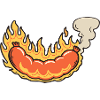 Hot Dog in Flames Cartoon
