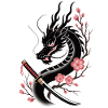 Dragon Shirt with Cherry Blossoms