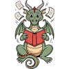 Book Dragon T-Shirt – Charming Reading Motif