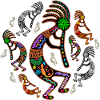 Couleurs arc-en-ciel Kokopelli