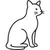 Silhouette de chat en trait