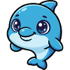 Laughing Dolphin Cartoon Blue