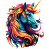 Regenbogen-Einhorn Kopfkunst