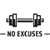 No Excuses Dumbbell Motif