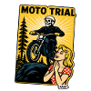 Moto Trial Skelett Retro Jubel