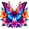 Bunter Schmetterling mit Blumen