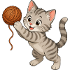 Kitten with wool