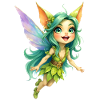 Green Fairy of Leaves and Wings