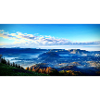 Morning fog mountain landscape