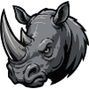 Grauer Rhino Kopf Mascot