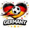 Germany Football Heart Graphic