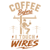 Café avant de toucher les câbles