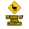 Lama Crossing Warning Sign