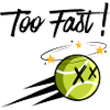 Too fast! — Tennis Humor Cartoon
