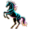 Pferdeneon Light Glitch Retro-Stil