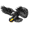 Adler mit Volleyball outline