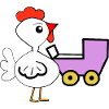 Huhn Hühner Kinder Mama