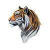 Bunter Tigerkopf