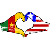 Cameroon Liberia Flag Heart used