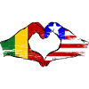 Mali Liberia Flag Hands Heart Used
