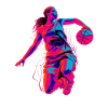 Retro Farben Basketballspielerin
