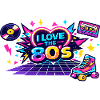 I Love the 80s Neon Retro