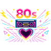 Neon 80s Heart Boombox