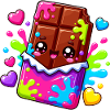 Kawaii Schokoblock mit Farbspritzern