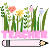 Lehrerblumen mit Bleistift