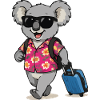 Koala Reisender im Hawaii-Look
