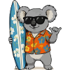 Surfer-Koala im HawaiiHemd