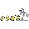 Minions En Rang Avec Robot
