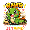 Rawr Je T'aime Dinosaure Kawaii