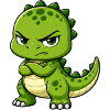 Funny T-Rex cartoon grumpy confident