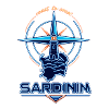 Neon lighthouse compass Sardinia travel badge